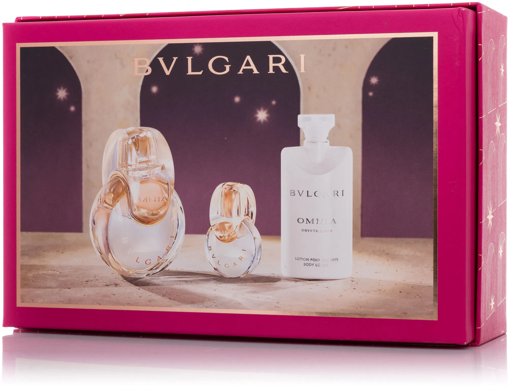 BVLGARI Omnia Crystalline dárková sada pro ženy Toaletní voda 100 ml + Tělové mléko 75 ml + Toaletní voda 15 ml